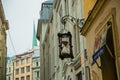 Decorative sand-clock in old Riga city, Latvia. Riga is the capital and largest city of Latvia, a major commercial, cultural,