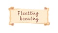 Decorative Scroll Artistic Text: Fleeting beeatny Calligraphy, vector design Generative AI Royalty Free Stock Photo