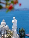 Decorative sculpture of a woman Santorini, Greece Royalty Free Stock Photo