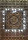 Decorative sculptures on ceiling interior the Buddhism church of Fo Guang Shan Thaihua Temple