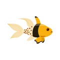 Decorative sea fish, gold. Vector marine fish isolated on white background Royalty Free Stock Photo