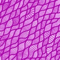 Decorative seamless abstract pattern with wavy lines and hatched elements. Hand drawn organic asymmetric vector. Mosaic Royalty Free Stock Photo