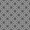 Decorative Seamless Floral diagonal Geometric Black & White Pattern Background. Complicated, material. Royalty Free Stock Photo