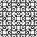 Decorative Seamless Floral Geometric Black & White Pattern Background. Complicated, material. Royalty Free Stock Photo