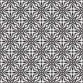 Decorative Seamless Floral Geometric Black & White Pattern Background. Complicated, material. Royalty Free Stock Photo