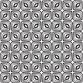 Decorative Seamless Floral Geometric Black & White Pattern Background. Complicated, material. Royalty Free Stock Photo