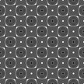 Decorative Seamless Floral Geometric Black & White Pattern Background. Flowers, geometry. Royalty Free Stock Photo