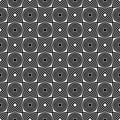 Decorative Seamless Floral Geometric Black & White Pattern Background. Flowers, geometry. Royalty Free Stock Photo