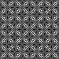 Decorative Seamless Floral Geometric Black & White Pattern Background. Flowers, geometry. Royalty Free Stock Photo