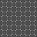 Decorative Seamless Floral Geometric Black & White Pattern Background. Flowers, geometry. Royalty Free Stock Photo