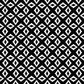 Decorative Seamless Floral Geometric Black & White Pattern Background. Flowers, geometry. Royalty Free Stock Photo