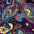 seamless pattern for fabric, tapestry, wallpaper and backgrounds in the style of a traditional oriental paisley pattern