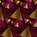 Decorative seamless pattern with gold elements. Royalty Free Stock Photo