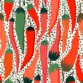 Decorative seamless pattern with red chilli peppers Royalty Free Stock Photo