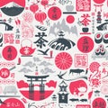 Decorative seamless pattern on the theme of japan Royalty Free Stock Photo
