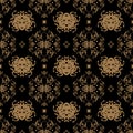 Decorative seamless pattern in vintage gothic style vector with ornamental elements and Medusa head Royalty Free Stock Photo