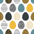 Decorative seamless patterns with eggs