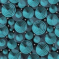 Decorative seamless vector pattern. blue and black minimalist stylish circle background