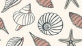 Decorative Seashell Pattern: Coastal Marine Design, vector design Generative AI Royalty Free Stock Photo