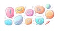 A decorative set of balloon text frames, including simple hand-drawn pen line speech bubbles, clouds, and balloon text Royalty Free Stock Photo