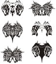 Tribal double horse head symbols