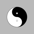 Decorative sewing button design for clothing and craft with two holes. Yin Yang symbol shape. Vector illustration.