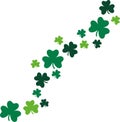 Decorative shamrocks diagonal St. Patrick`s Day Royalty Free Stock Photo