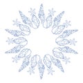 Decorative shell and starfish circular design for beach-themed projects and crafts Royalty Free Stock Photo