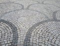 Decorative Sidewalk Folded From Granite Cobblestone
