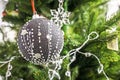 Decorative silver ball on a Christmas Royalty Free Stock Photo