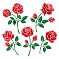 Decorative simple red roses