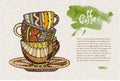 Decorative sketch of cup