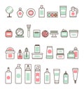 Decorative and Skincare Cosmetics Illustrations