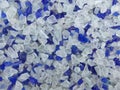 Decorative small blue shards of glass, close-up Royalty Free Stock Photo