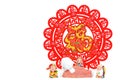 Fu lu shou the chinese three star gods of luck buddha figurine on white background Royalty Free Stock Photo