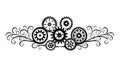 Decorative Small Gear Element, Steampunk Industrial Border, vector design Generative AI Royalty Free Stock Photo