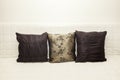 Decorative small pillow on the bed Royalty Free Stock Photo
