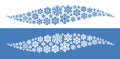 Decorative snowflakes, element. Christmas decoration, winter concept. Vector illustration