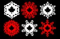 Decorative snowflakes with the flag of Canada. Christmas decoration. Patriotic symbol Royalty Free Stock Photo