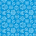 Decorative snowflakes, seamless background. Christmas decoration, winter pattern. Vector illustration