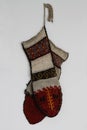 Decorative socks made of wool, describing handmade local culture