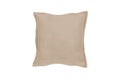 Decorative soft pillow, linen beige, isolated on white background