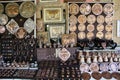 Decorative souvenirs and handicrafts in the old town of Mostar in arabic style on bazaar in Mostar, Bosnia and Herzegovina Royalty Free Stock Photo