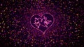 Decorative Space Shiny Purple Angel Cupid Inside Heart Border Glitter Sparkle