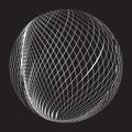 Decorative sphere. Abstract round spiral Striped design element