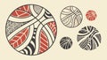 Decorative Spheres with Abstract Patterns and Geometric Motifs, vector design Generative AI Royalty Free Stock Photo