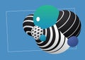 Decorative spheres textured geometric pattern