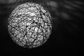 Decorative spherical lamp, black and white image