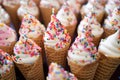 decorative sprinkles on ice cream cones