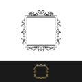 Decorative square frame for design with abstract floral ornament Royalty Free Stock Photo